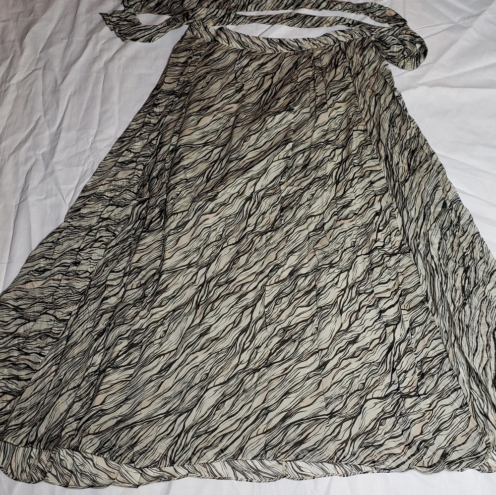 Gerard Darel Long Maxi Skirt Ecru Printed
